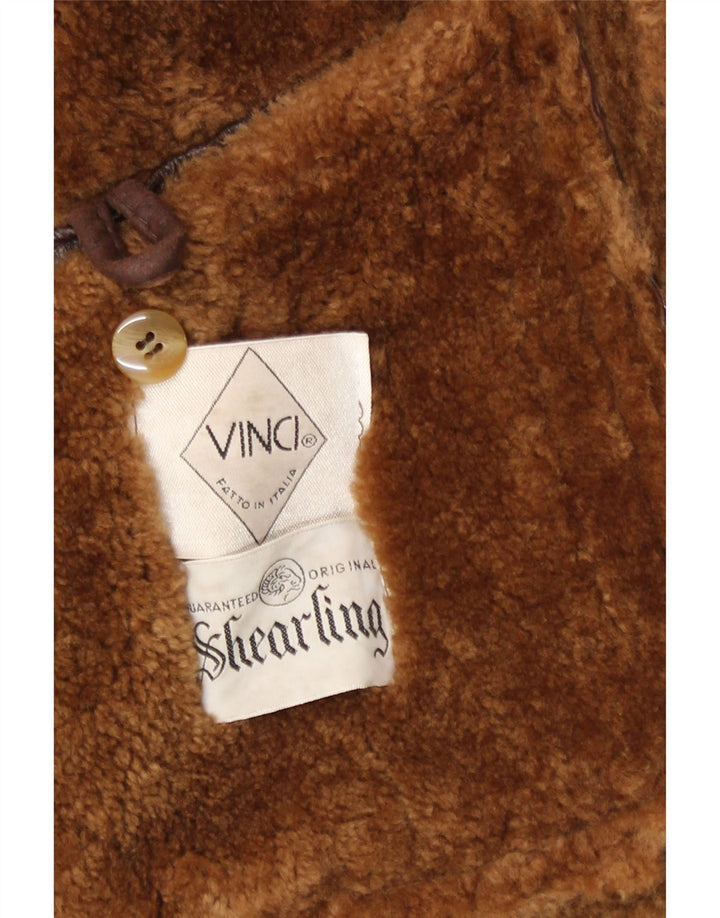 Vinci Chaqueta de piel de oveja para hombre UK 40 Large Piel de oveja marrón