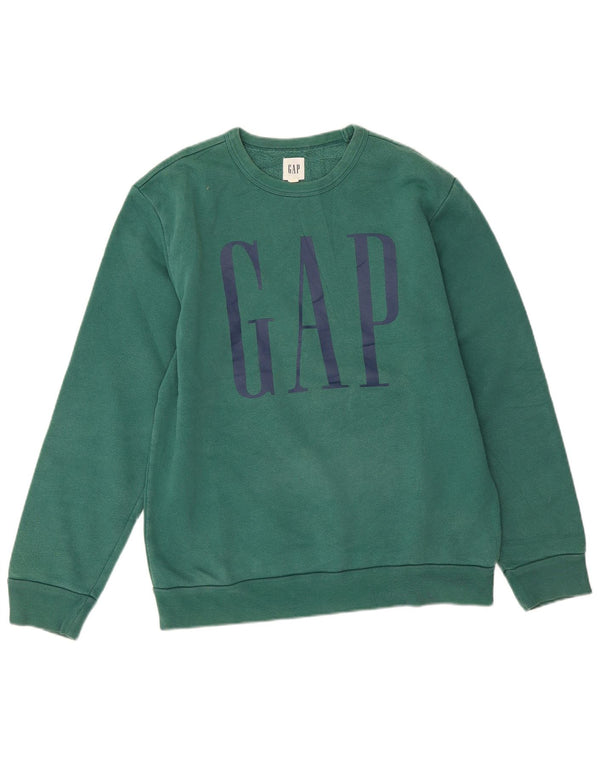 Gap Mens Graphic Sweatshirt Jumper Small Green Cotton
