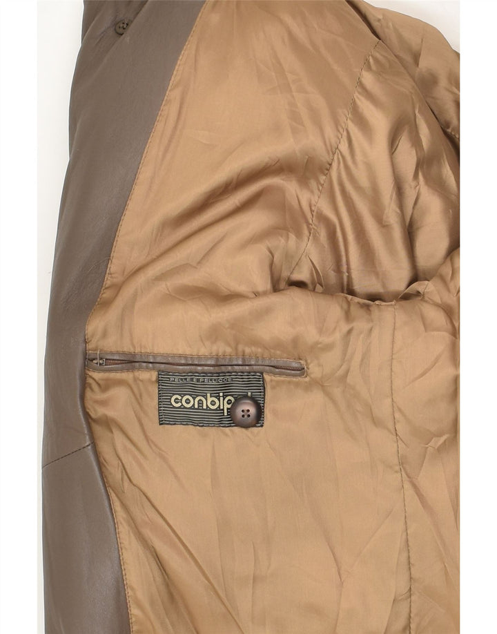 CONBIPEL Chaqueta de cuero para hombre IT 46 Small Cuero marrón