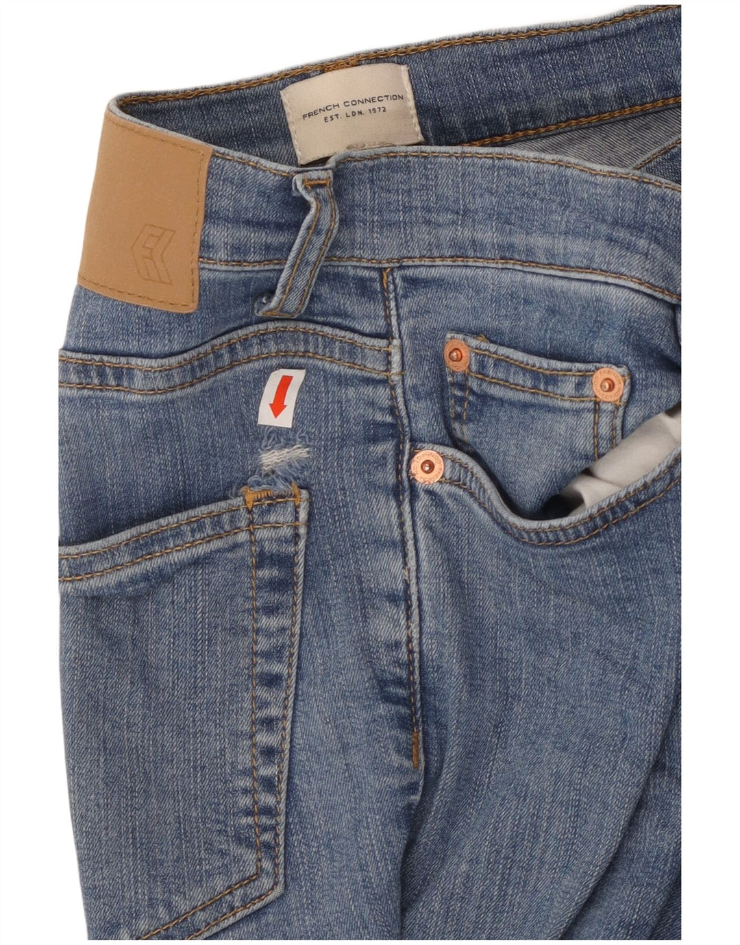 FRENCH CONNECTION Vaqueros pitillo para mujer UK 10 Small W28 L30 Azul
