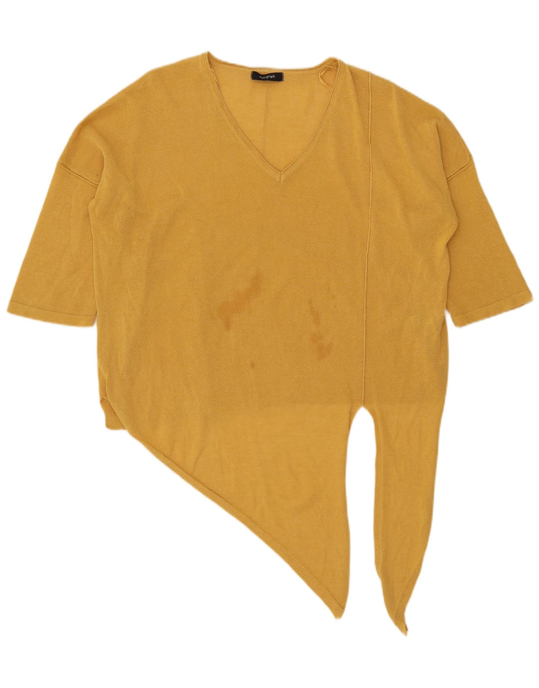 Marks & Spencer Blusa extragrande corta con autógrafo para mujer, talla 40, talla grande, color dorado
