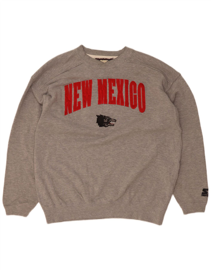 Starter Hombre New Maxico State Graphic Sudadera Jumper Grande Gris Moteado