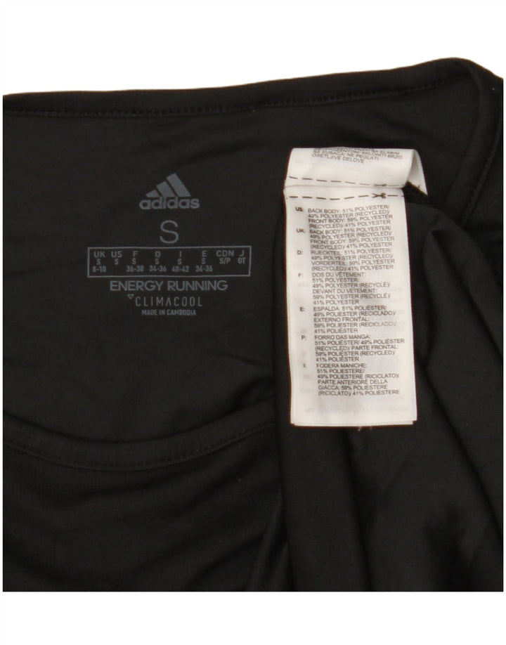 Adidas Mujer Climacool Top Manga Larga UK 8/10 Pequeño Negro Poliéster