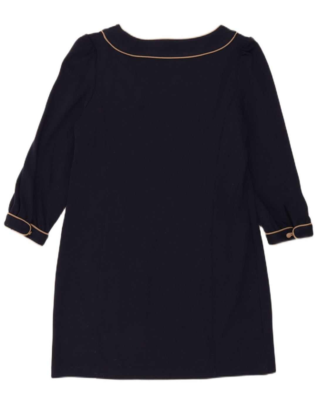 Next Vestido recto de manga 3/4 para mujer UK 44 Grande Poliéster azul marino
