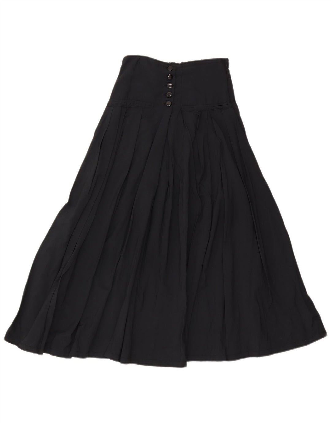 Falda maxi plisada vintage para mujer W30 azul marino medio