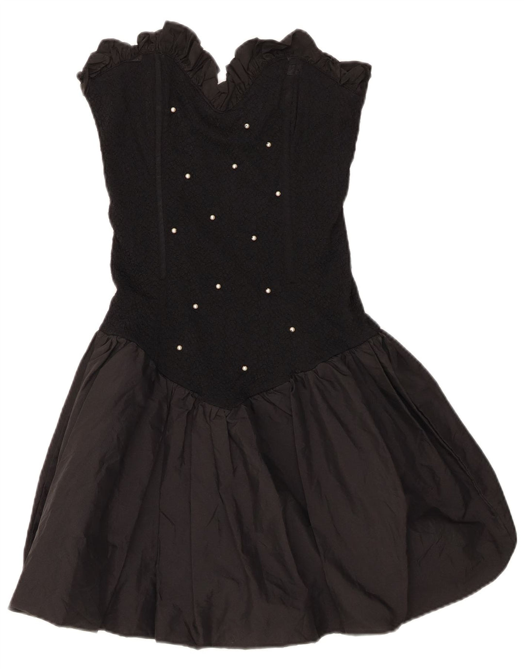 Fusion Vestido sin tirantes para mujer UK 10 Small Poliéster negro