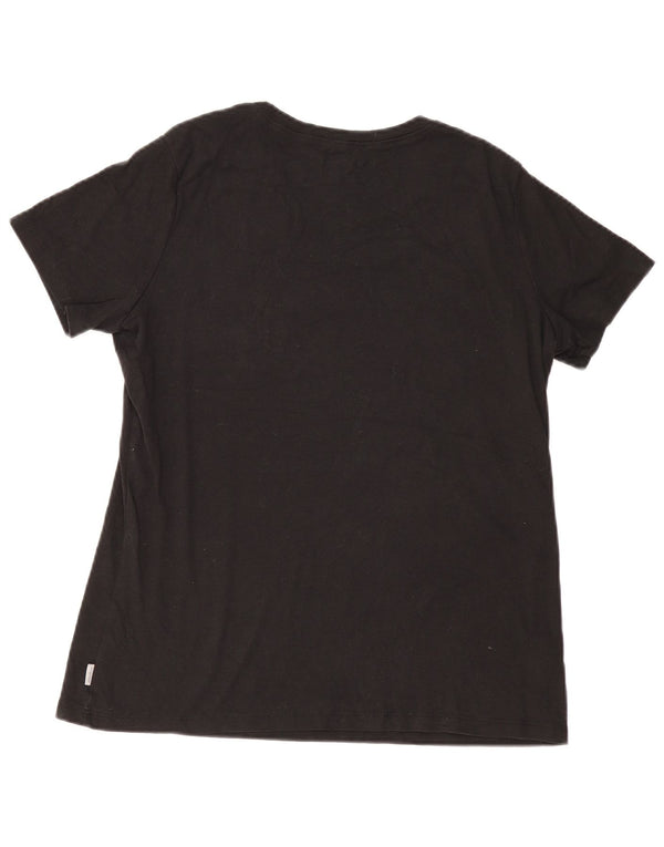 EDDIE BAUER Camiseta Mujer Top UK 40 XL Algodón Negro