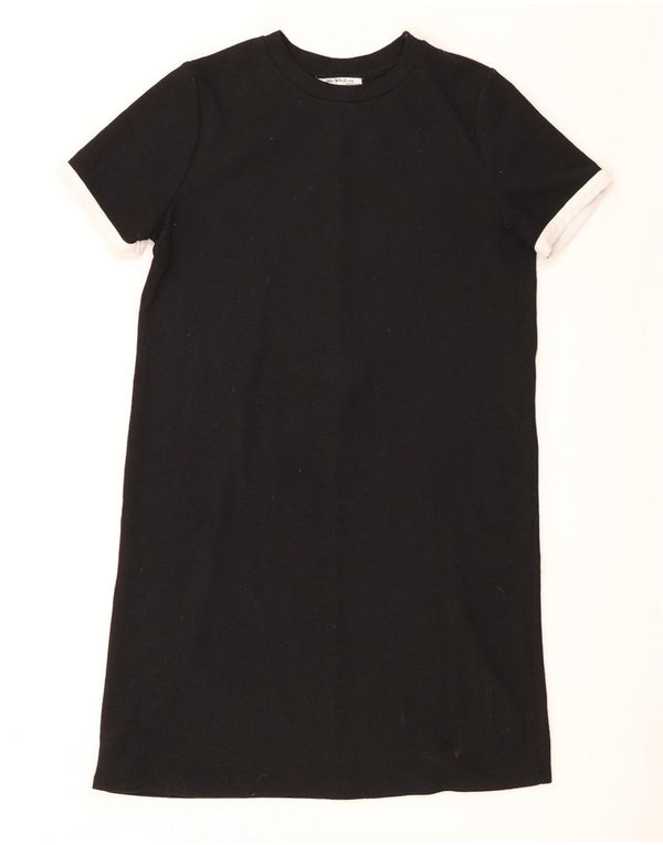 Zara Mujer Trafaluc Vestido Camiseta Reino Unido 40 Pequeño Negro Colorblock