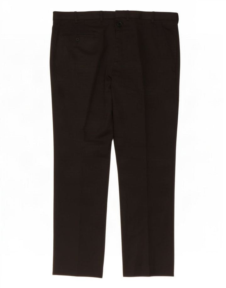 Marks & Spencer Pantalón de traje regular para hombre W40 L31 Poliéster negro