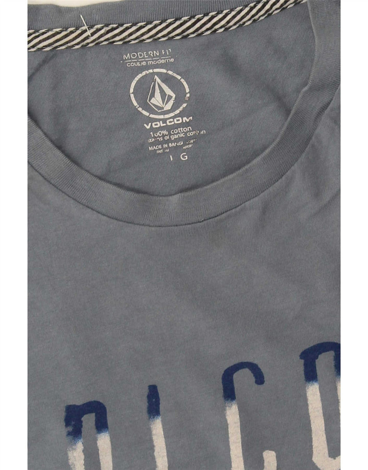 Volcom Camiseta con gráfico de corte moderno para hombre, talla grande, algodón azul
