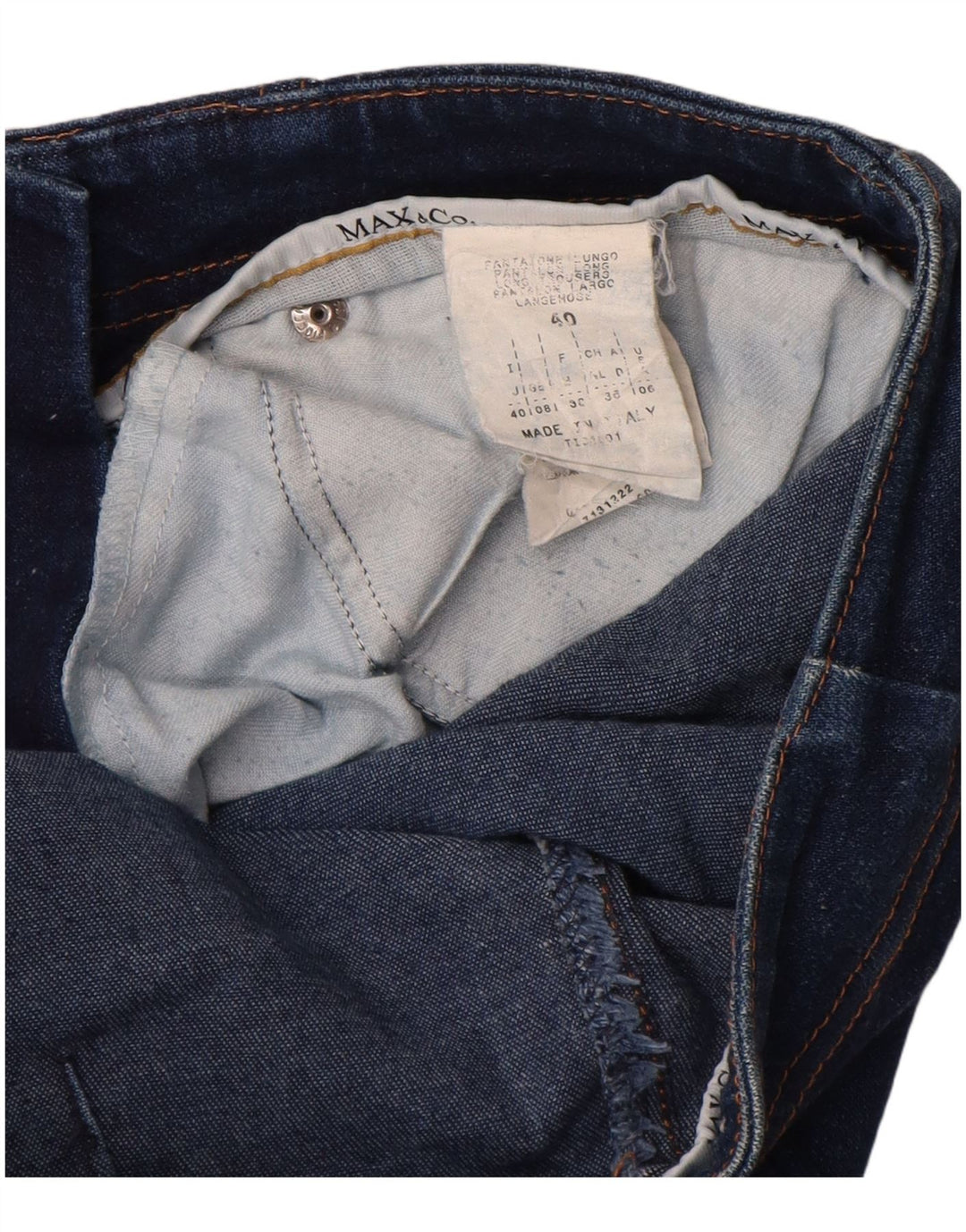 Max & Co. Vaqueros ajustados para mujer UK 8 Small W26 L32 Algodón azul