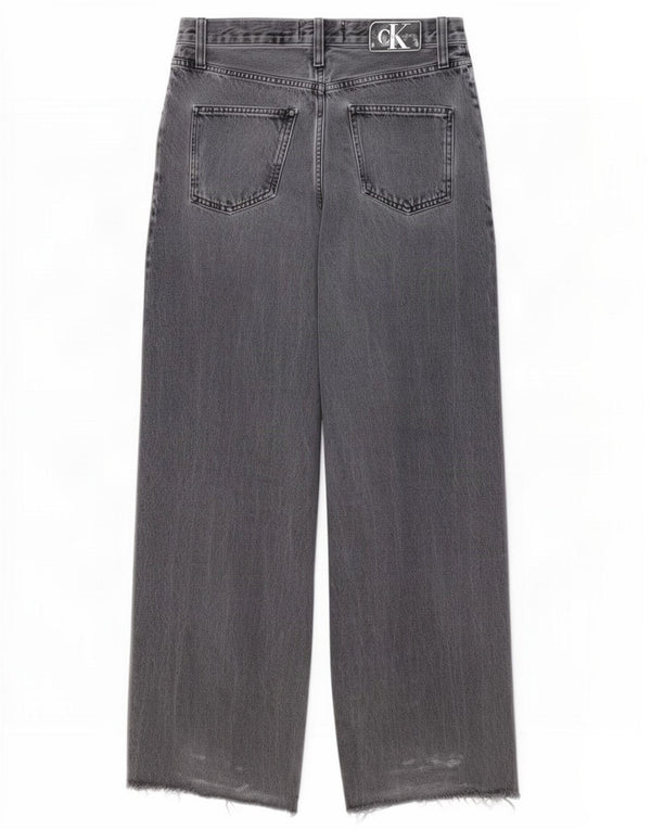 Calvin Klein Jeans Jeans de pierna ancha y talle alto para mujer W27 L30 Algodón gris