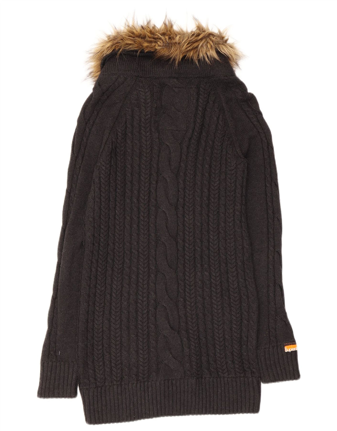 SUPERDRY Suéter largo con cuello de tortuga para mujer UK 40 Gris medio