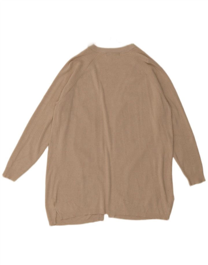 Marks & Spencer Suéter Cárdigan Abierto Largo para Mujer UK 44 Grande Beige