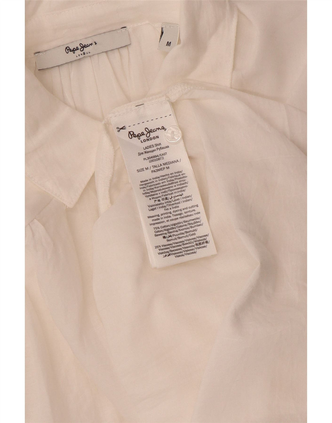PEPE Jeans Camisa extragrande para mujer UK 44 Algodón blanco mediano