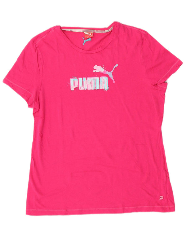 Puma - Camiseta gráfica para mujer, talla 40, color rosa mediano