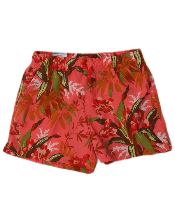 Columbia Pantalones cortos deportivos de ajuste regular para mujer UK 6 XS Nylon floral rosa
