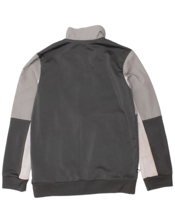 ADIDAS Sudadera con cuello y cremallera para niño 7-8 años Gris Colorblock