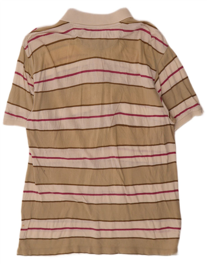 Champion Polo para hombre de algodón a rayas beige grande