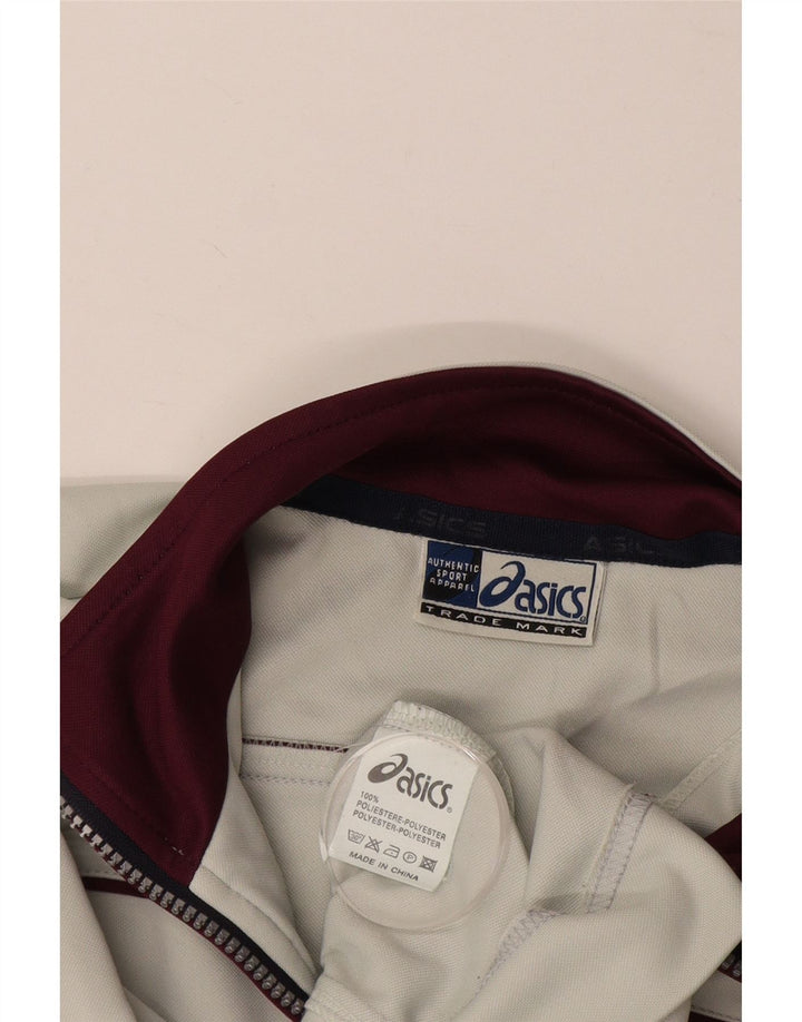 ASICS Chaqueta de chándal para hombre, poliéster blanco mediano