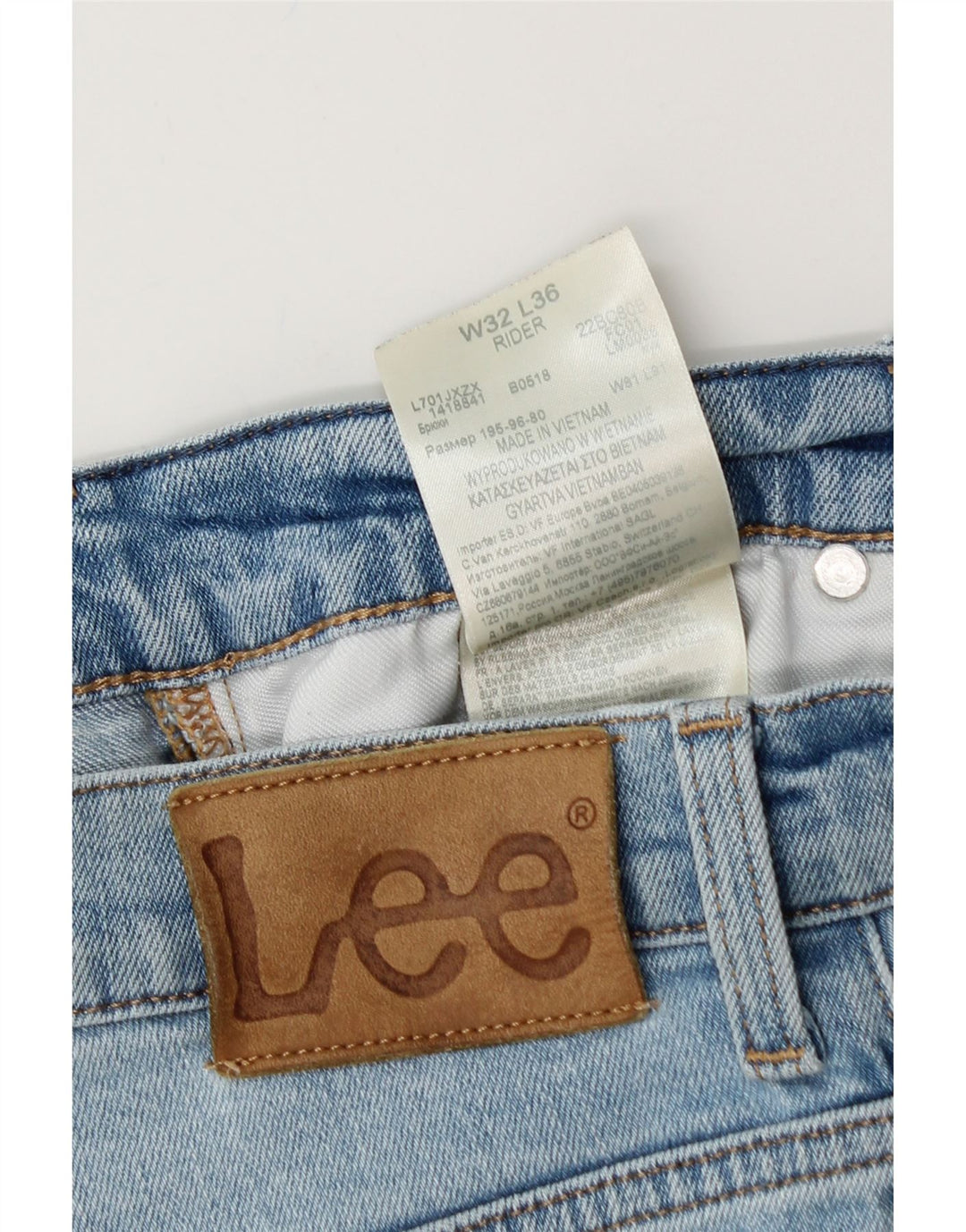 LEE Vaqueros ajustados Rider para hombre W32 L36 Algodón azul