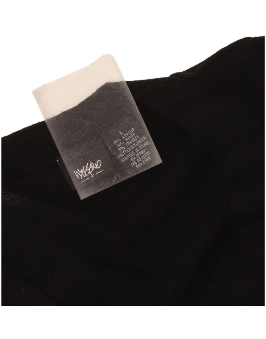 Mossimo Mujer Top Manga Larga UK 44 Grande Acrílico Negro