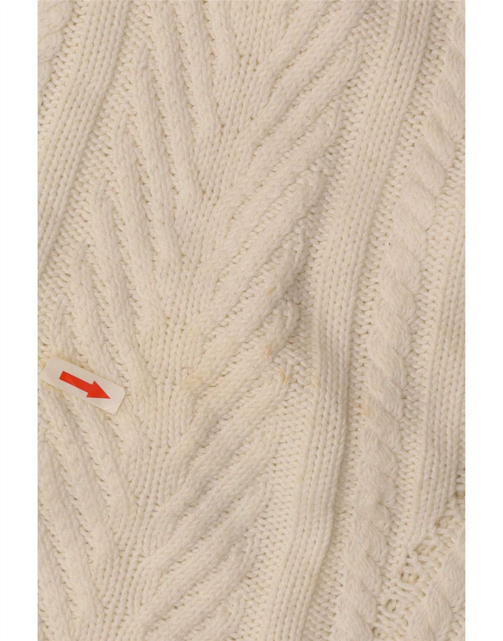 Zara Mujer Crop Oversize Cuello Alto Jersey Jersey UK 10 Small Blanco
