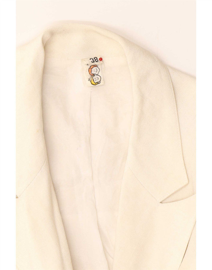 Vintage mujer chaqueta blazer de doble pecho EU 38 medio blanco apagado
