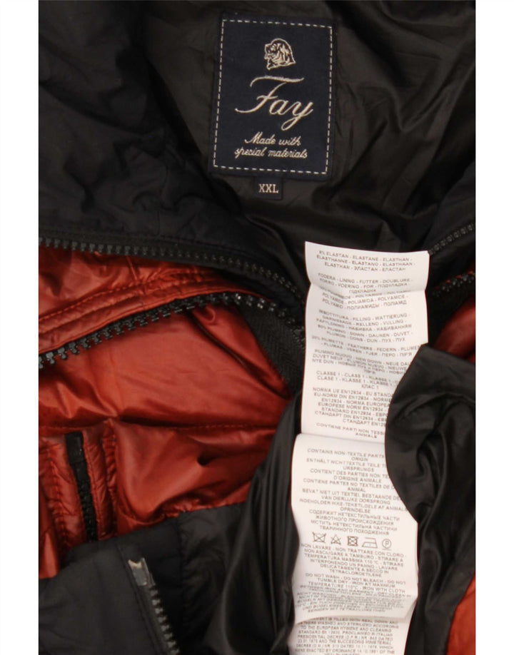 Fay Chaqueta acolchada con capucha para hombre UK 44 2XL Poliamida color block rojo