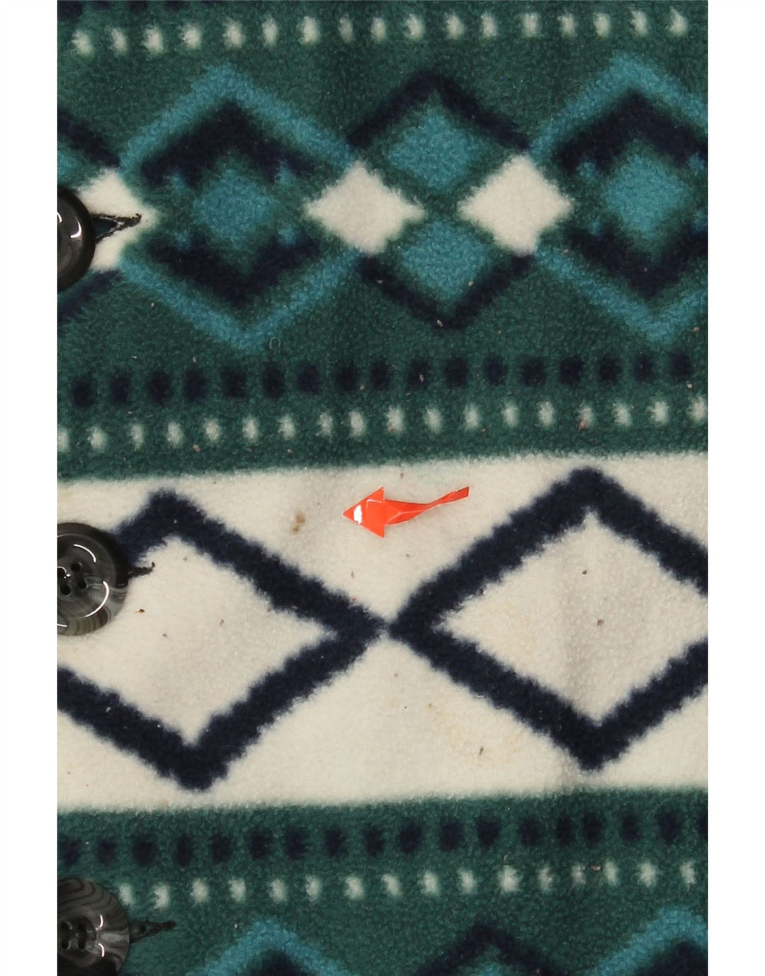 Vintage mujer polar Gilet Reino Unido 14 verde medio Argyle/Diamond Retro