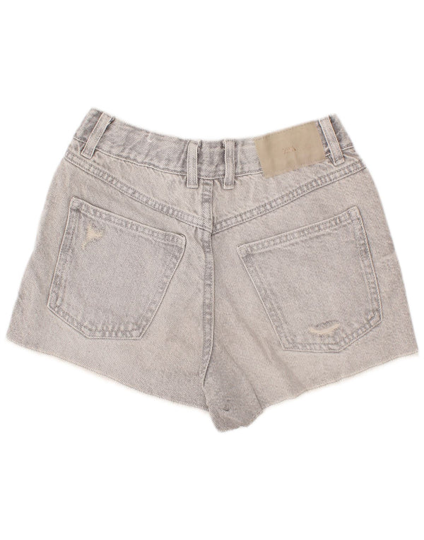 Zara Shorts Vaqueros Desgastados para Niñas 11-12 Años W24 Gris