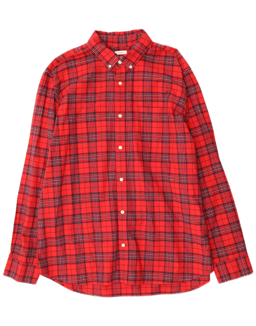 GAP Camisa de franela de ajuste estándar para hombre XL Algodón a cuadros rojos
