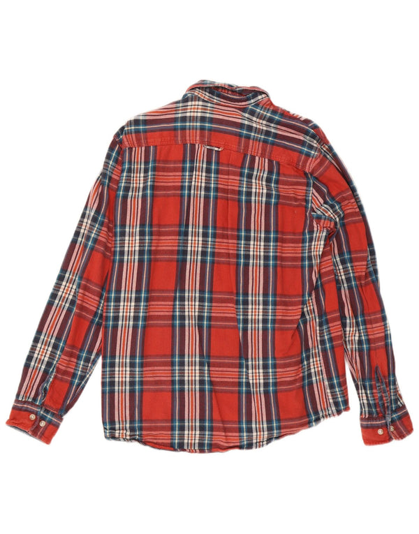 Jack & Jones Hombre Camisa De Franela De Algodón A Cuadros Rojos Grandes