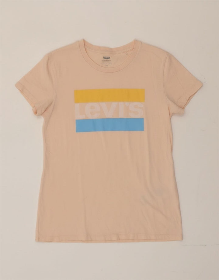 Levi's Camiseta gráfica para mujer Top UK 10 Small Pink Cotton