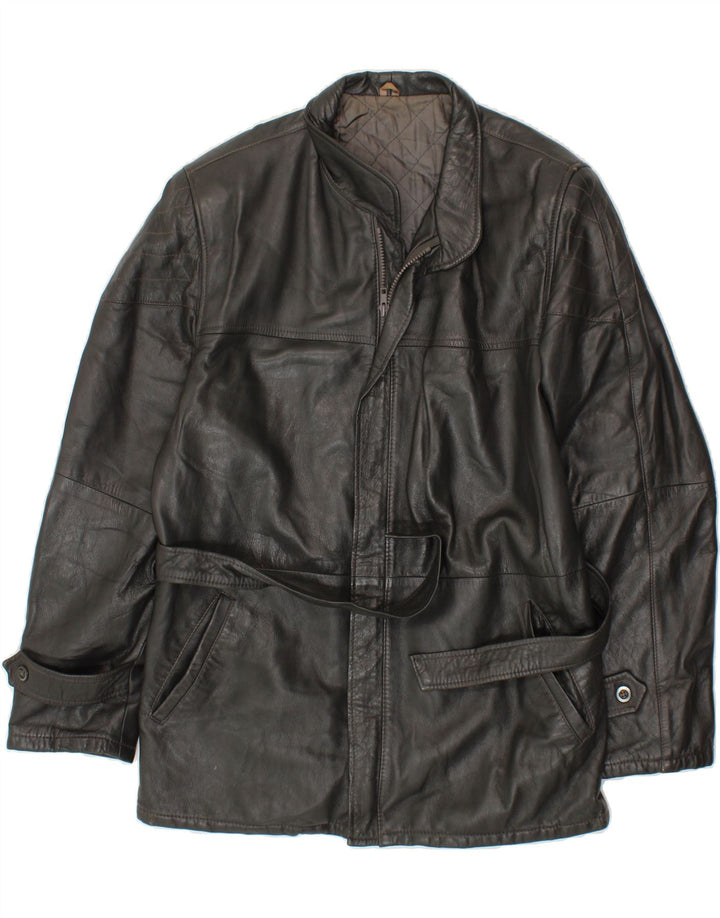 ESSEBI Mens Leather Jacket IT 50 Large Black Leather Vintage Essebi and Second-Hand Essebi from Messina Hembry 