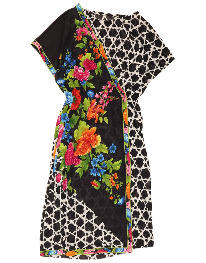 Vintage mujer vaina vestido Reino Unido 14 medio multicolor floral