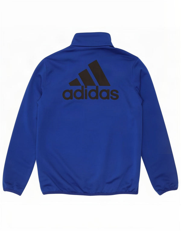 Adidas Boys Graphic Chándal Top Chaqueta 11-12 Años Azul Poliéster