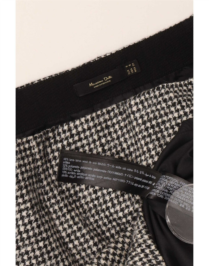 Massimo Dutti Minifalda Mujer Small W26 Lana Pata De Gallo Negro