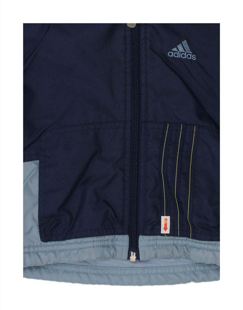 ADIDAS Baby Boys Windbreaker Jacket 6-9 Months Navy Blue Colourblock Vintage Adidas and Second-Hand Adidas from Messina Hembry 