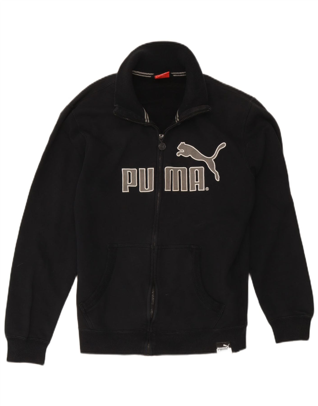Puma Chaqueta de chándal con gráfico para hombre, algodón negro mediano