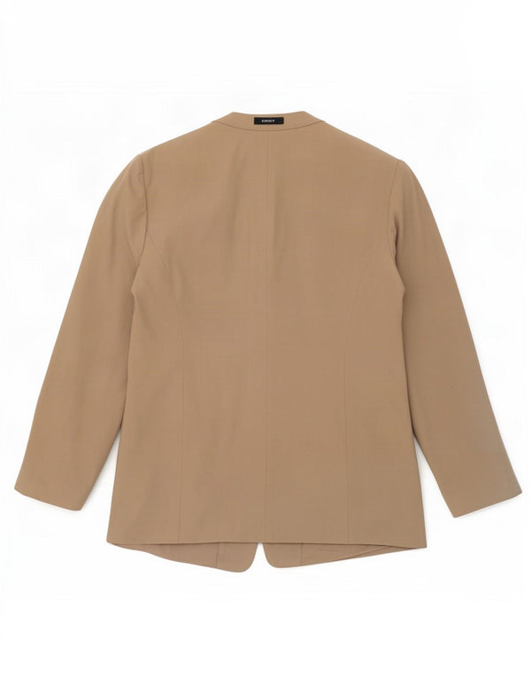 Jacques Vert Chaqueta Blazer de 4 Botones para Mujer UK 46 Grande Beige Lana Nueva