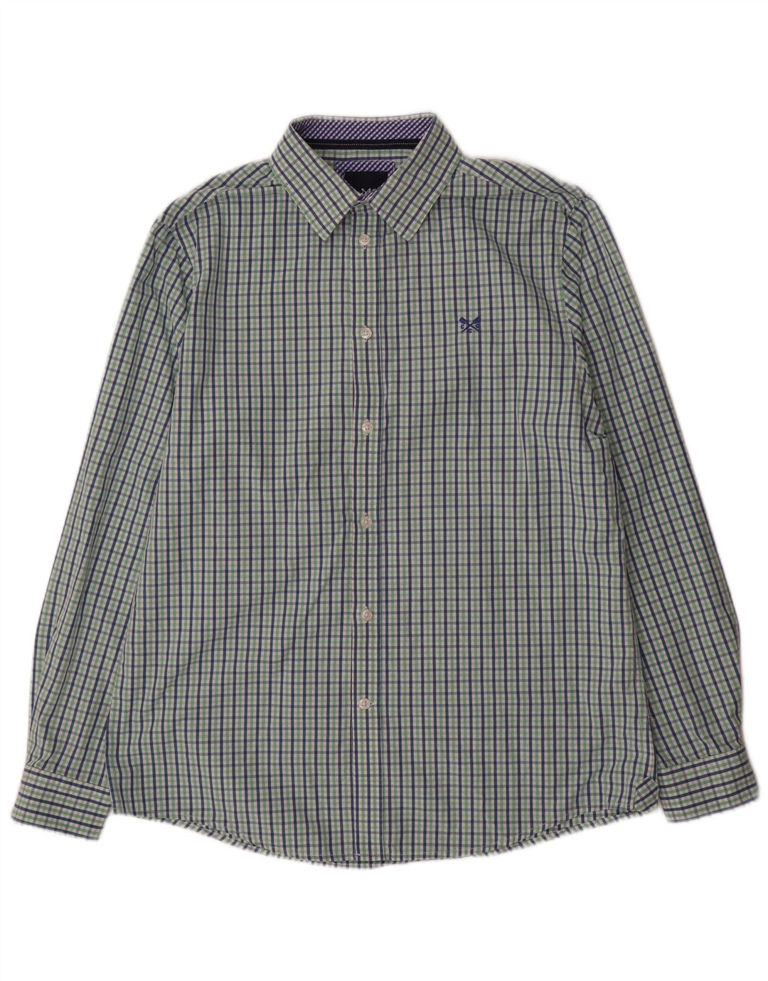 Crew Clothing Camisa de corte clásico para hombre Algodón a cuadros verde medio