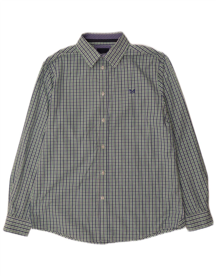 Crew Clothing Camisa de corte clásico para hombre Algodón a cuadros verde medio