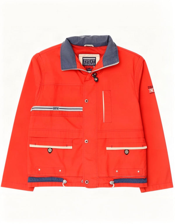 Wampum Chaqueta utilitaria con capucha para hombre UK 42 XL Nylon rojo