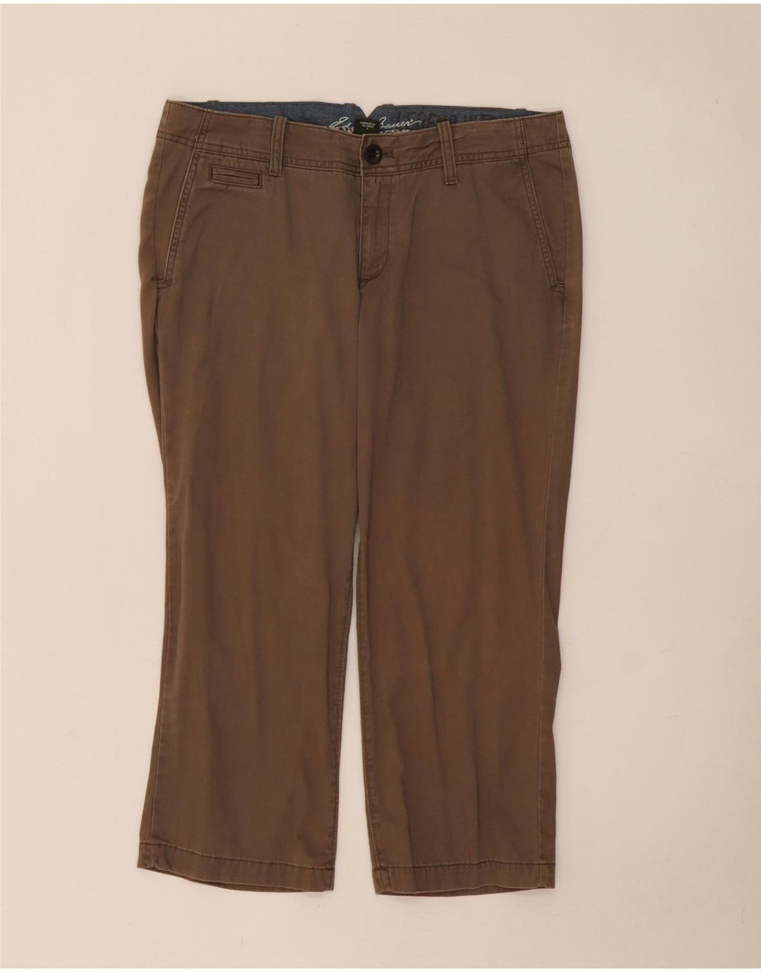 Eddie Bauer Pantalones Capri para Mujer US 8 Mediano W34 L23 Algodón Beige