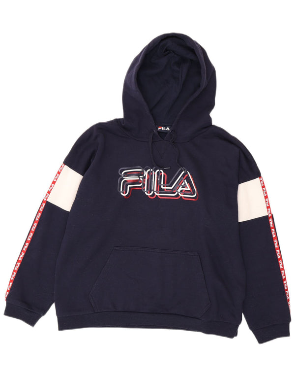Fila Jersey con capucha extragrande gráfico para mujer UK 40 XL Azul marino Colorblock