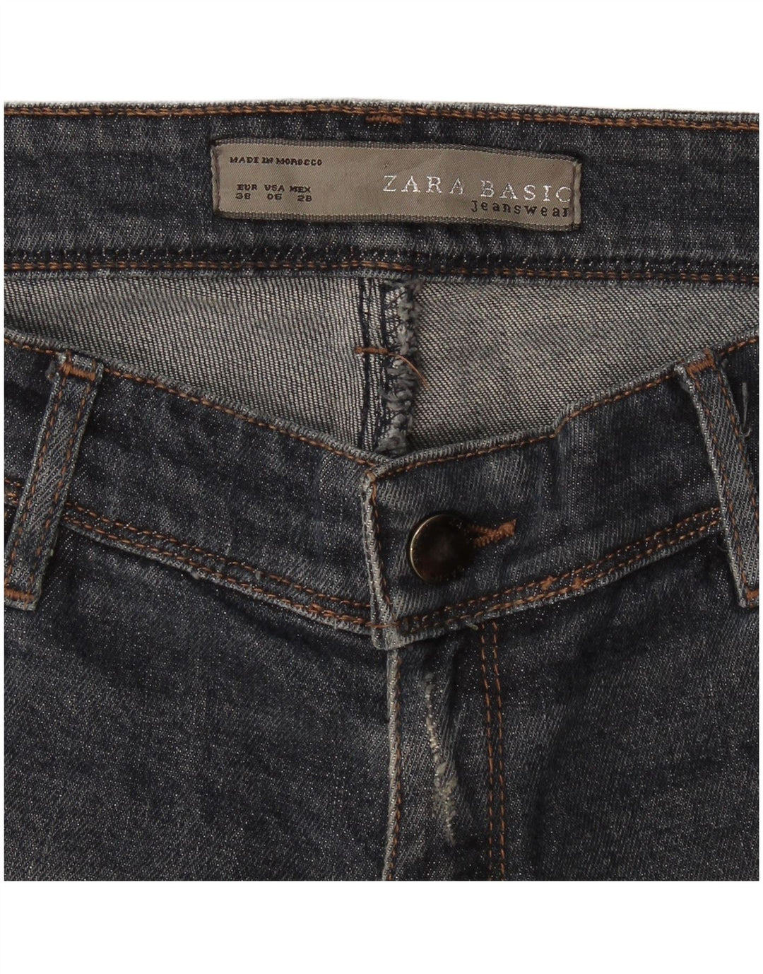 Zara Jeans Acampanados Para Mujer EU 38 Small W28 L31 Azul Marino