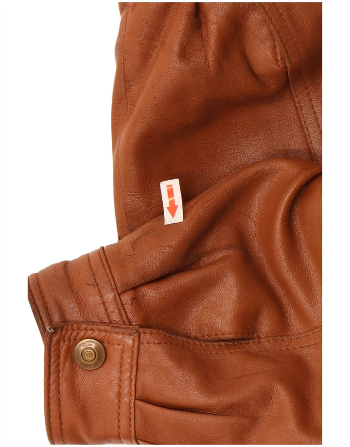 Gazelli Chaqueta de cuero para hombre IT 54 2XL Cuero marrón