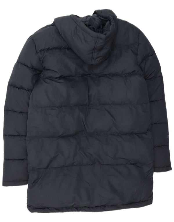 FRENCH CONNECTION Abrigo acolchado con capucha y ajuste holgado para hombre UK 36 Small Azul marino