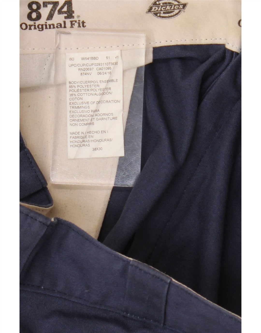Dickies Pantalón chino recto para hombre W38 L30 Poliéster azul marino